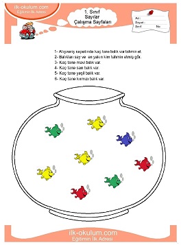 Çocuklar İçin Sayılar Çalışma Sayfaları 
